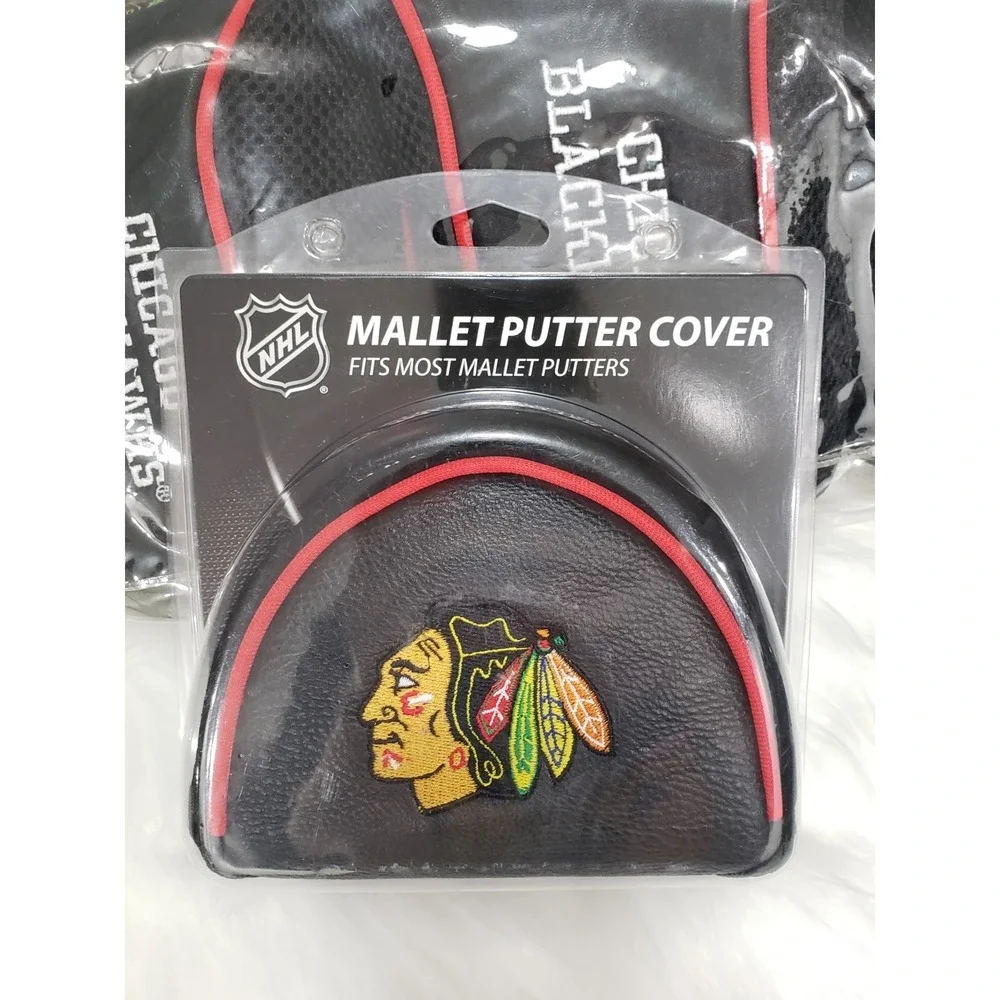 Lot 4 NHL Chicago Blackhawks Hockey Golf Fairway Driver Putter Head Covers